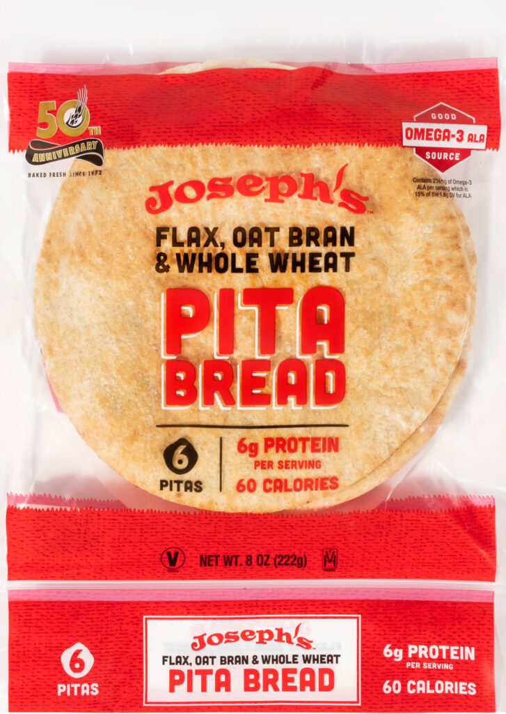 Joseph's low carb bread Flax, Oat Brand and Whole Wheat Pita bread