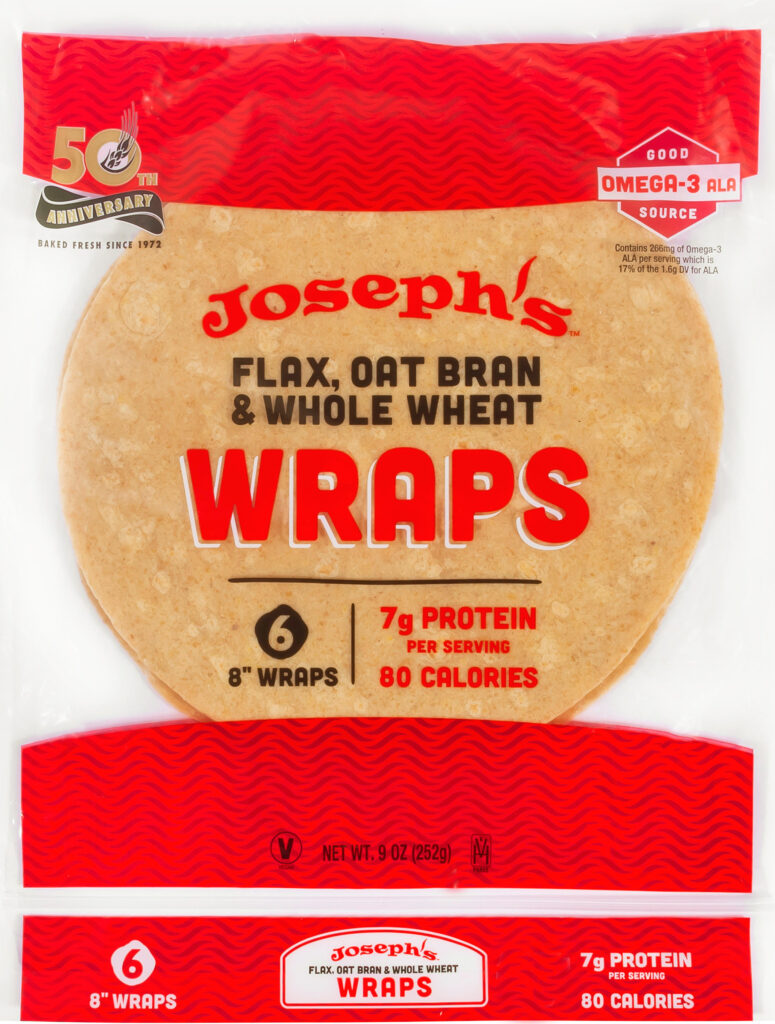 Joseph's low carb bread Flax Oat Brand and Whole What Wraps