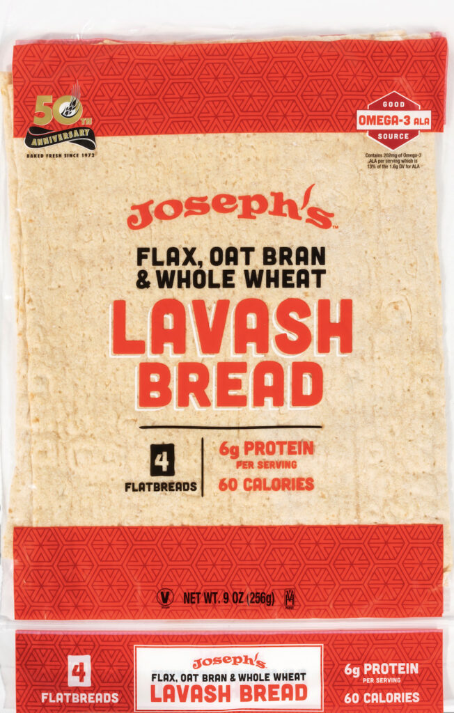 Joseph's low carb bread Flax, Oat Bran and Whole Wheat Lavash flatbread